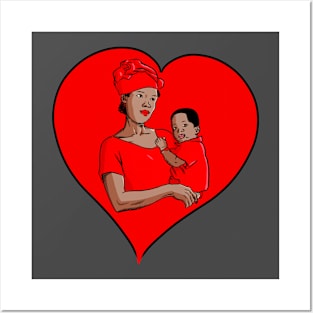 Mother and baby - in a heart Posters and Art